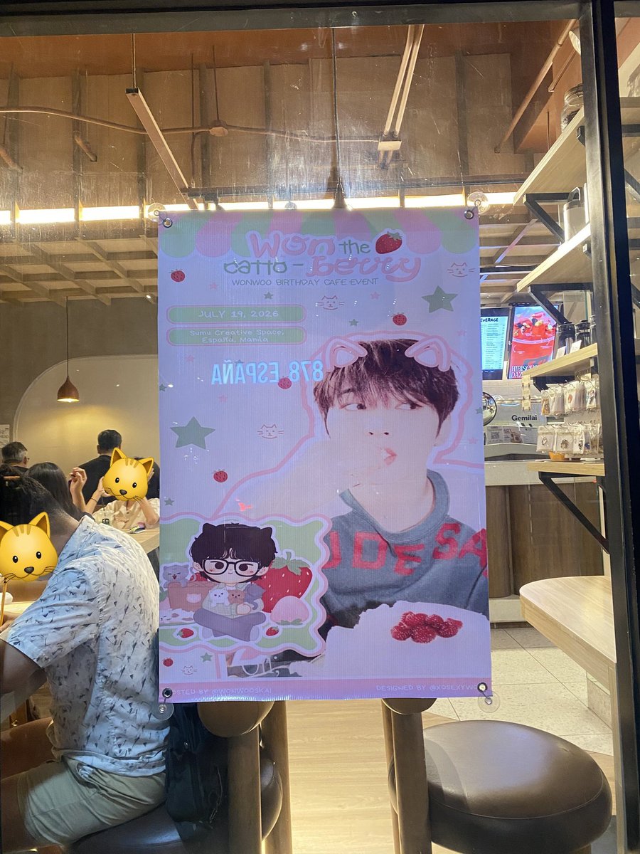 wonwooskai's tweet photo. Look who made it to Sumu! 🍓🐾

The venue is slowly coming together for 𝙬𝙤𝙣 𝗍𝗁౿ 𝙘𝙖𝙩𝙩𝙤-𝙗𝙚𝙧𝙧𝙮 and we can't wait to see you all here.

Keep your eyes peeled—full details on our event activities will be dropping tomorrow! 👀✨

#WONWOO #원우 #SEVENTEEN #세븐틴 #woncattoberryph