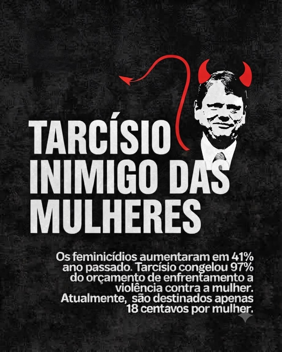 JaqueVenturini1's tweet photo. Quando o estado diminui verbas no enfrentamento da violência contra as mulheres, ele não só deixa claro que as odeiam como também se torna conivente com o aumento do feminicídio. TARCÍSIO INIMIGO DAS MULHERES https://t.co/qaOTWCxm9p