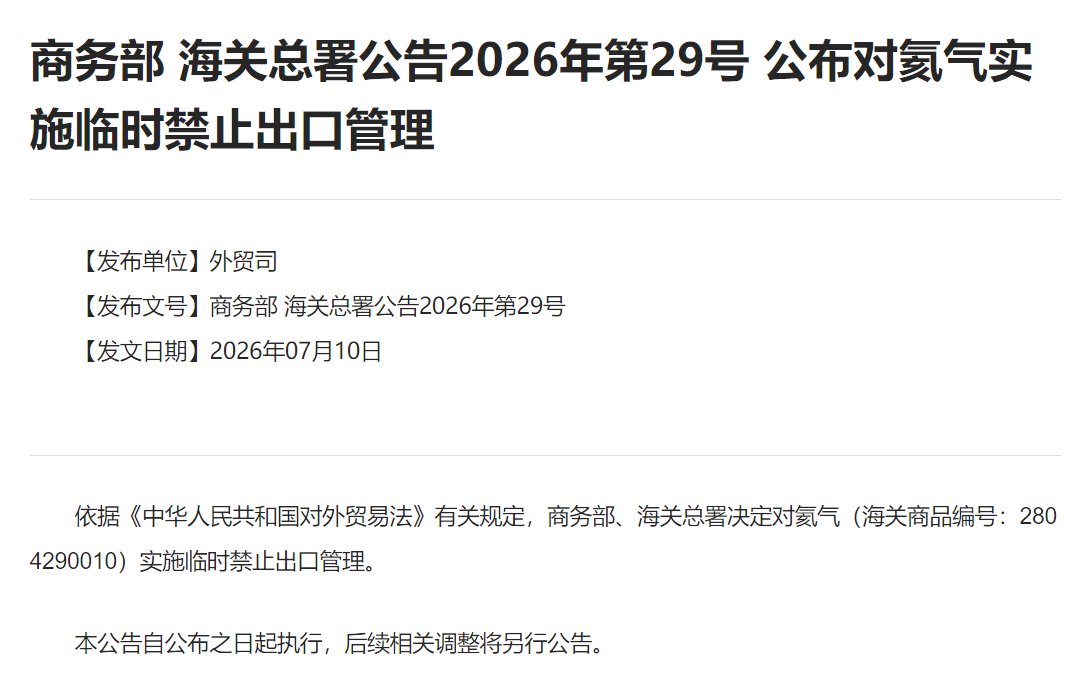 dahuangweb3's tweet photo. 中国八成以上氦气靠进口，卡塔尔占54%，俄罗斯占44%

卡塔尔设施被炸，全球30%供应消失，恢复要三到五年

俄罗斯出口管制延长到2027年底

国内氦气价格三个月涨了快五倍

这种时候禁止出口，不是镓锗锑那套"我有但不给"，是自己都快不够用了，先锁死家底

氦气是半导体先进制程的命脉，HBM、AI芯片封装、光纤、MRI，没它产线转不动
