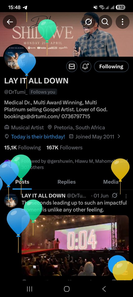 nathanchanki's tweet photo. @DrTumi_ happy birthday 🎂 🥳 🎉 🎈 🎁 🎊 https://t.co/If3sEOt9oL
