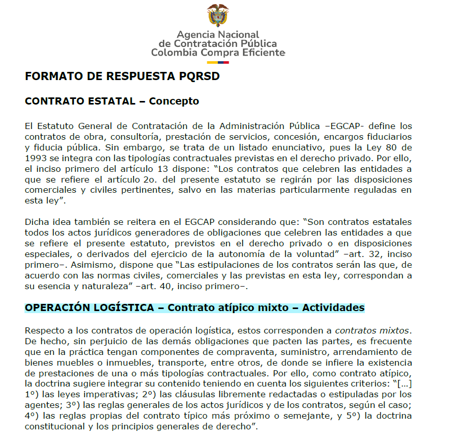 Danihel_40's tweet photo. El contrato de Op logística es un contrato atípico que puede ser gestionado por licitación, selección abreviada, mínima cuantía e incluso contratación directa si concurre causal, bajo aplicación de los principios que rigen la contratación pública. @JurisprudenCol @divulgajuridica https://t.co/mziYMc8UtW