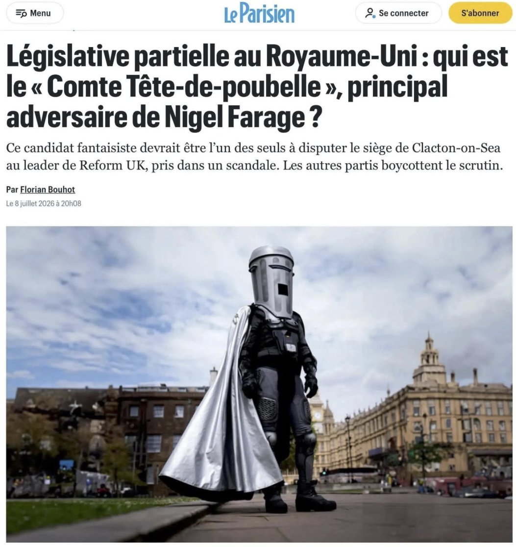 AlexTaylorNews's tweet photo. "Le Comte TΓͺte-de-Poubelle" making the headlines in France πͺπͺπͺ
@CountBinface https://t.co/zbldFvRm1B