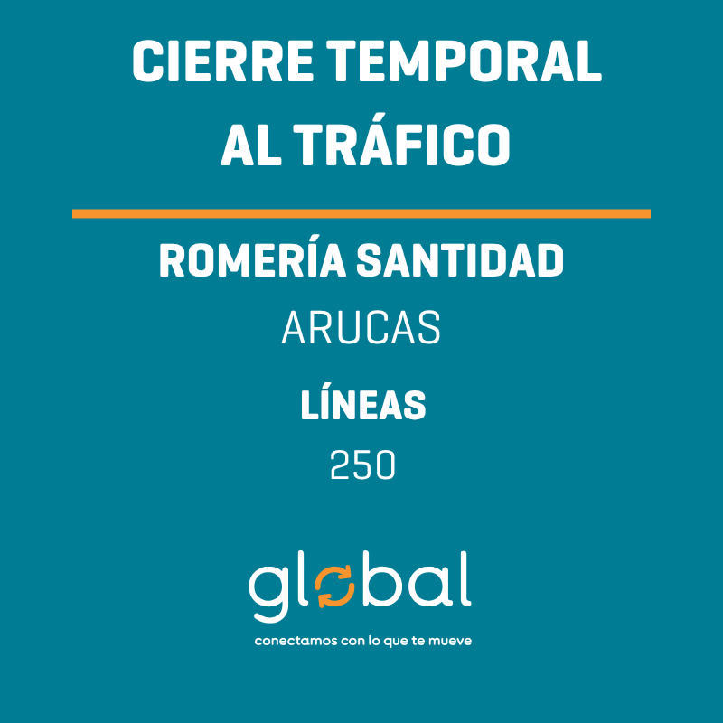 guaguasglobal's tweet photo. 🚨 Atención🚨 Cierre temporal al tráfico en Arucas por la Romería de Santidad. Más información en el siguiente link: https://t.co/Dg6ZDaPPbr

#GuaguasGlobal #TransportePublico #Arucas #Romeria https://t.co/d3pyGg1jnm