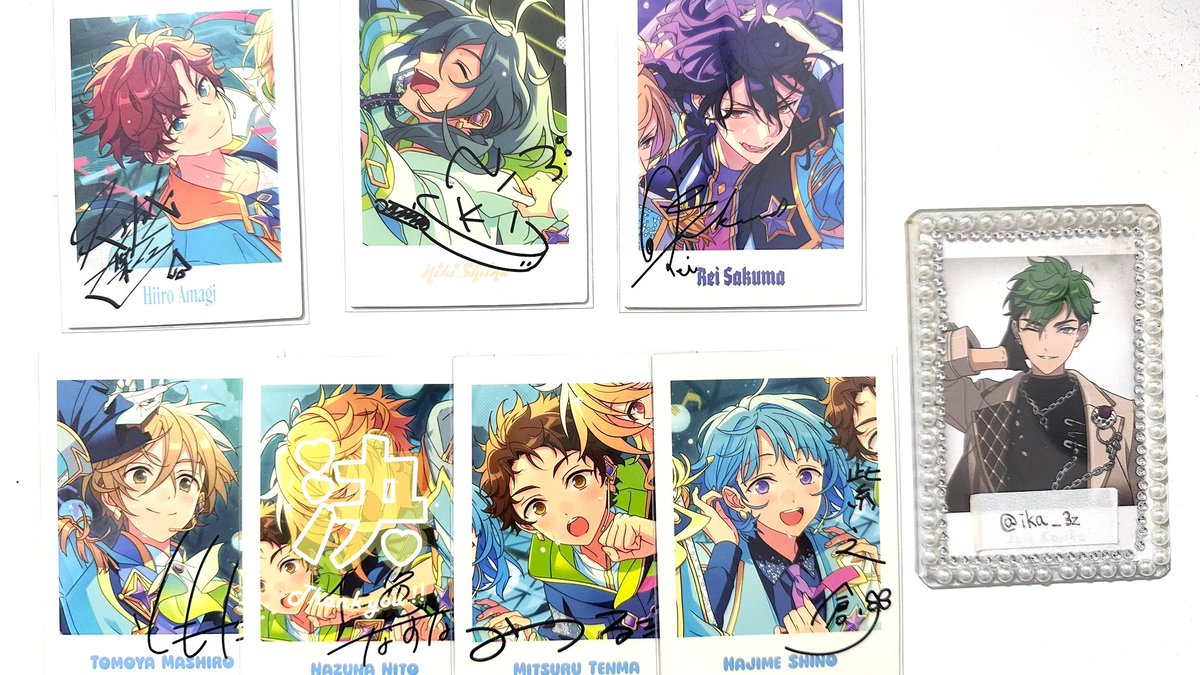 ika_3z's tweet photo. 【あんスタ ぱしゃっつ チップス アニカフェ ステッカー 交換 譲渡】

求｜希望額＋送料（＋手数料）＞リプ欄求または同異種アドニス、ジュイス
譲｜画像1〜5　渉、桃李、スバル、忍、千秋、奏汰、一彩、みか、ニキ、零、友也、光、創、敬人、望見、舞珠、チトセ、つむぎ、宙、斑、ユメ、ライカ

⬇️ https://t.co/5MRmR8j0Er