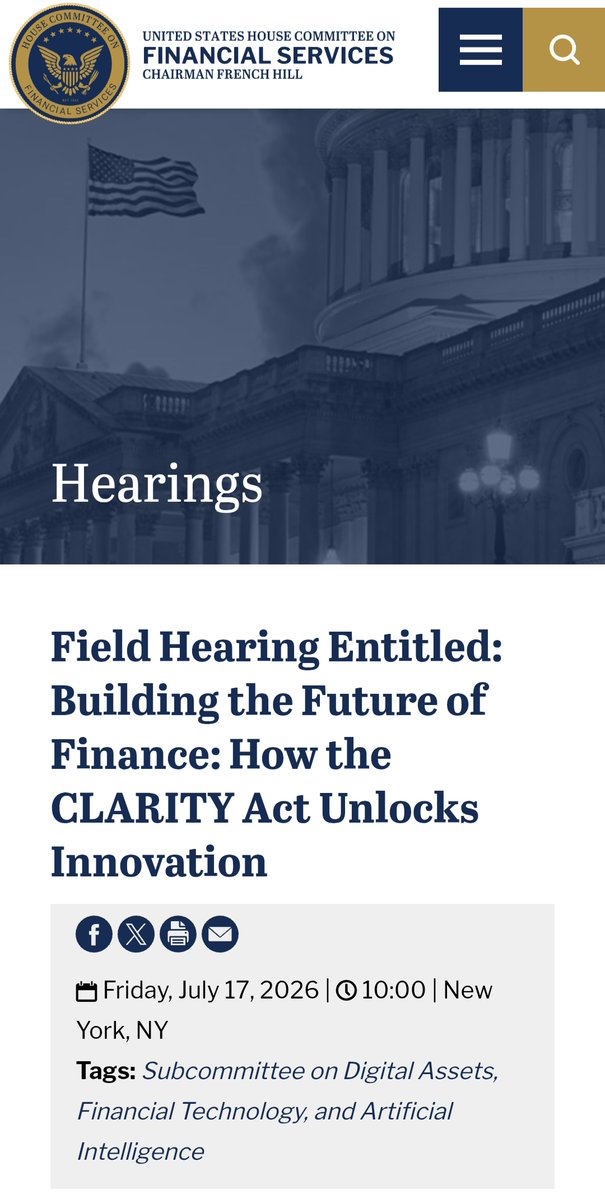 mrnguyen007's tweet photo. NEXT WEEK IS YUGE!!!! 😉 

July 13-17: Potential Senate floor vote on the Clarity Act.. 📃 🇺🇸 

July 15: DTCC + RIPPLE PRIME launch.. 🚀 🌙 

July 17: US House Financial Services Committee hold a hearing on the impact of the Clarity Act in New York..  📺 🎤 

LOCK IN NOW 🔐 https://t.co/UCTEkWABWB