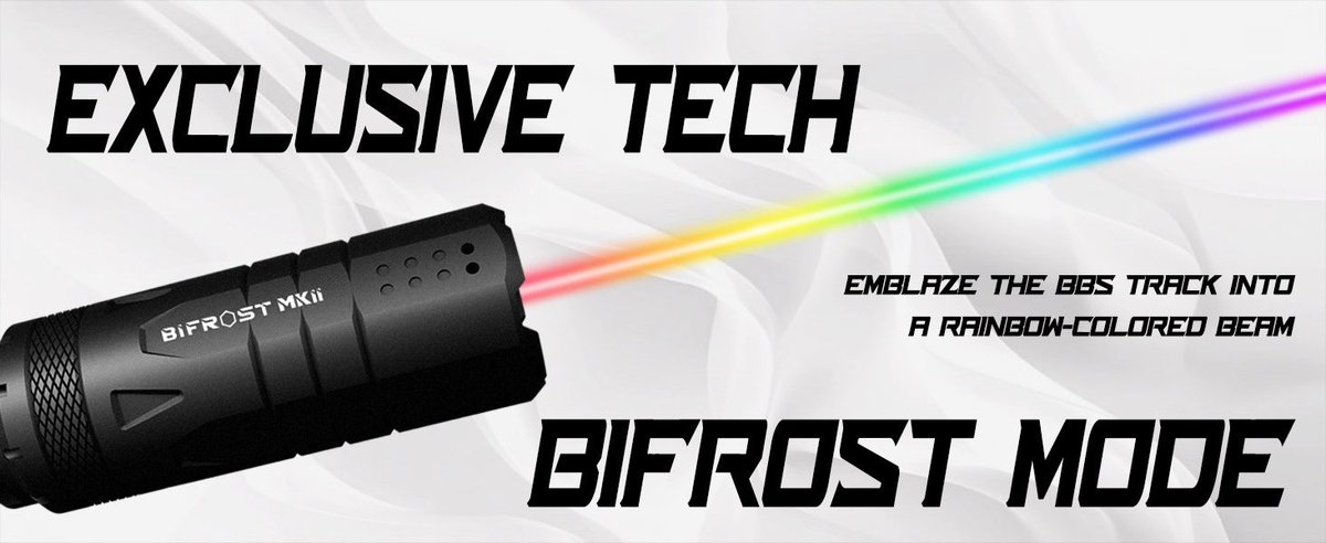 AcetechTw's tweet photo. BIFROSTが、新たな姿で登場!
外装デザインを一新した「BIFROST MKII」、本日発売
愛銃を彩る、虹色のマズルフラッシュ
詳しく:
https://t.co/nuOCssTkMC
#ACETECH #BIFROSTMKII #BIFROST #サバゲー #トレーサー https://t.co/iAPLWHm18P