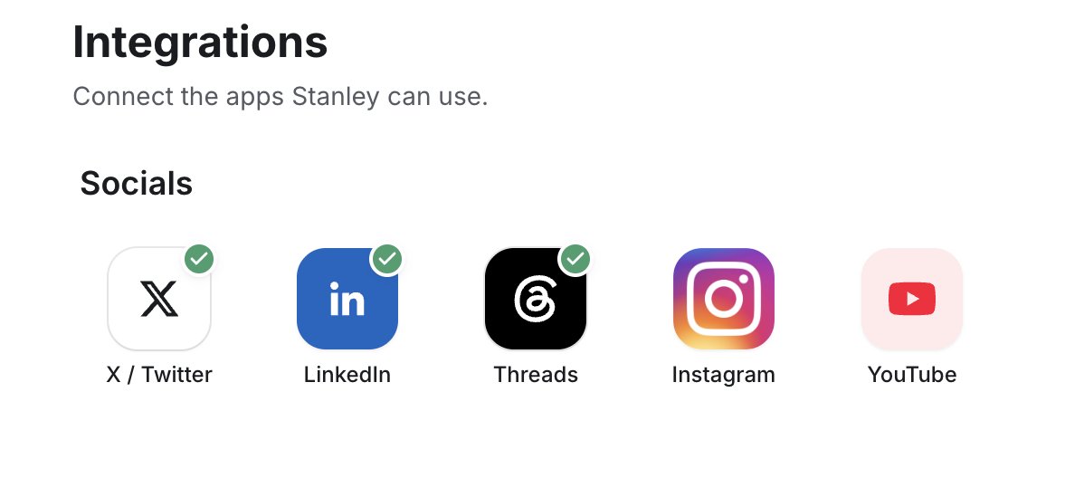 stanleybystan's tweet photo. Threads integration is now live!

Connect your account in the dashboard or through a message, and start pushing content to Threads today. 

Now you can:
-Get growth tips tailored to Threads
-Repurpose what already works on X/Linkedln
-Crosspost between platforms without lifting a finger

More Threads skills shipping soon.