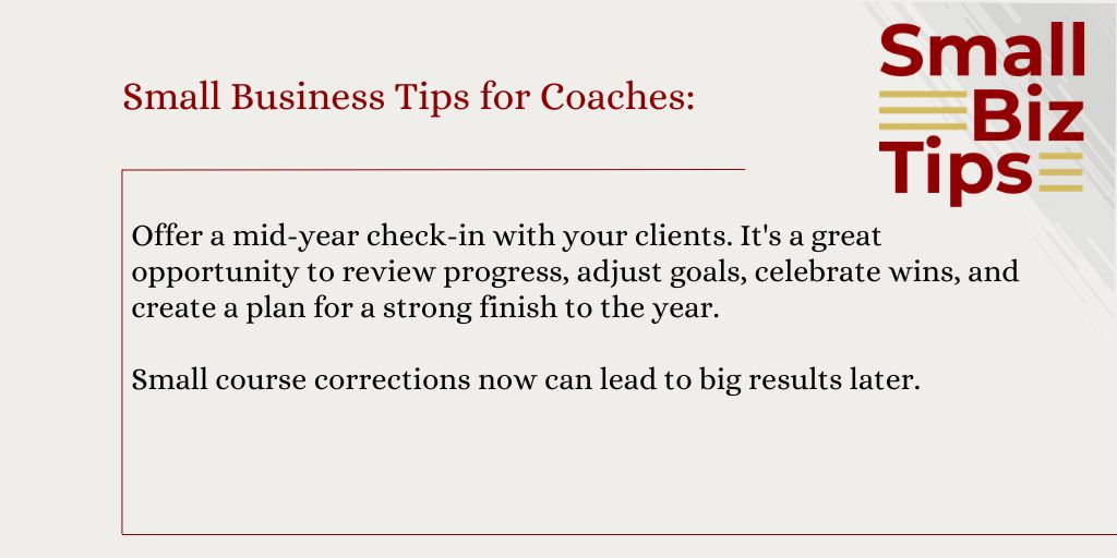 LPappasCPA's tweet photo. Mid-year = re-engagement gold for life coaches. #SmallBusinessTips https://t.co/dru6FVhAVK