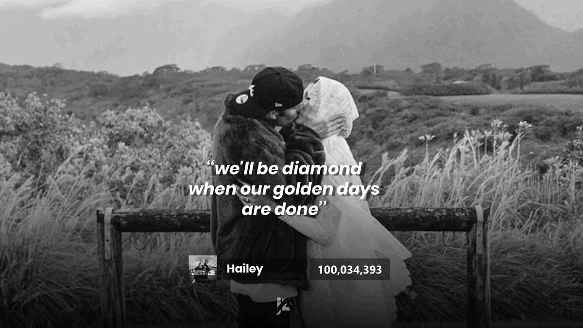 JDBAnalytics's tweet photo. "Hailey" is now @justinbieber's 106th song to have surpassed over 100 million streams on Spotify, 18th from Justice. https://t.co/FMYVkalVus