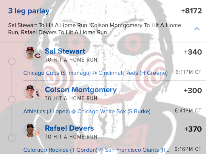 Jigsawbets's tweet photo. 7/10 HR Parlay https://t.co/TjuhcwJSat