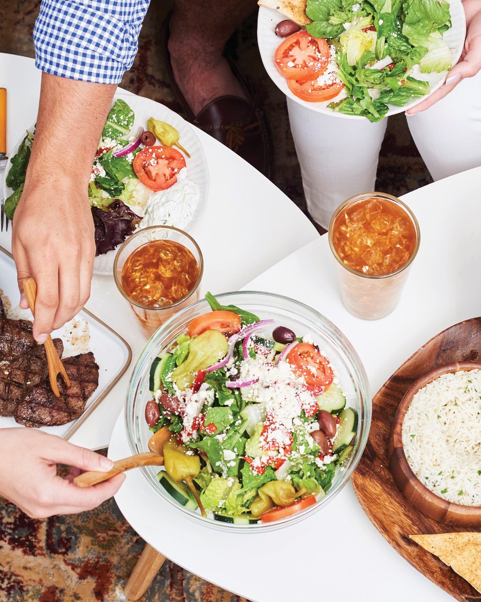 Tazikis's tweet photo. More table time. Less kitchen time. Taziki's catering brings a fresh, scratch-made Mediterranean spread to your next gathering. https://t.co/06FlOqSRus 🍽️ https://t.co/TnBqFMqpIG