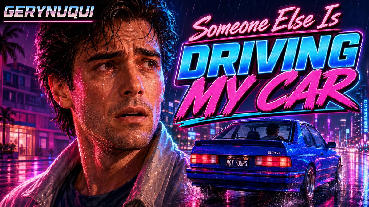 IA_GERYNUQUI's tweet photo. 🚗 Someone Else Is Driving My Car

An 80s pop rock anthem about watching your old life drive away without you.

Una canción pop rock ochentera sobre ver tu antigua vida alejarse sin ti.

Full channel:
https://t.co/xQjujjk6lX

#80sPopRock #Retrowave #IAGERYNUQUI https://t.co/ic2OHhYTkO