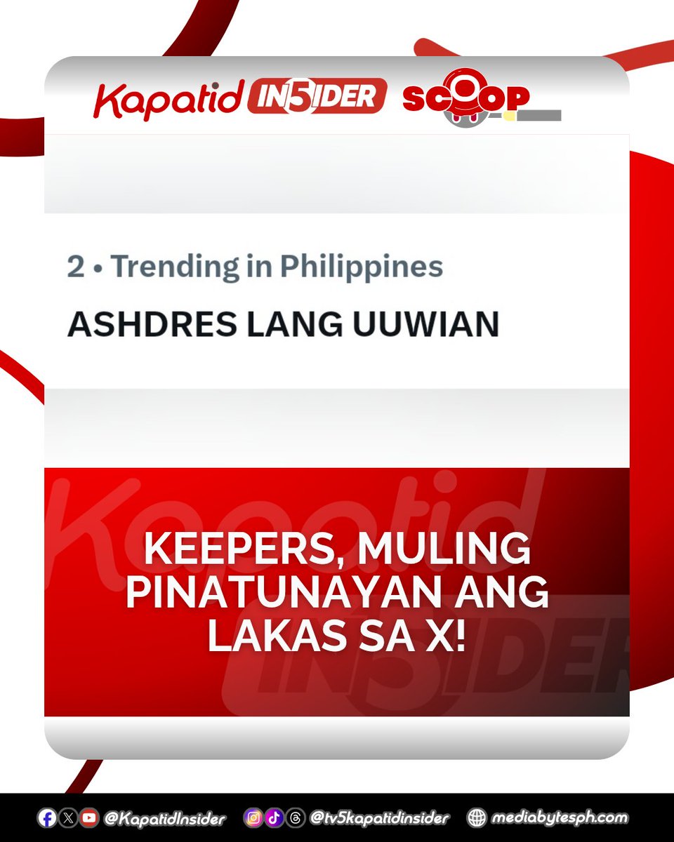 KapatidInsider's tweet photo. #KILook | KEEPERS IN THE HOUSE! 📣

​Nag-ingay na naman ang “official” fandom sa X to show major love for the phenomenal loveteam, AshDres! 

​Kahit lowkey muna sila right now doing individual projects, stay calm dahil intact na intact pa rin sina Ash at Andres! Especially now na malapit na silang bumalik sa set for AMNSE Part 2! 

​Kaya Keepers, konting kapit na lang—our drought era is officially coming to an end sooner than you think!
