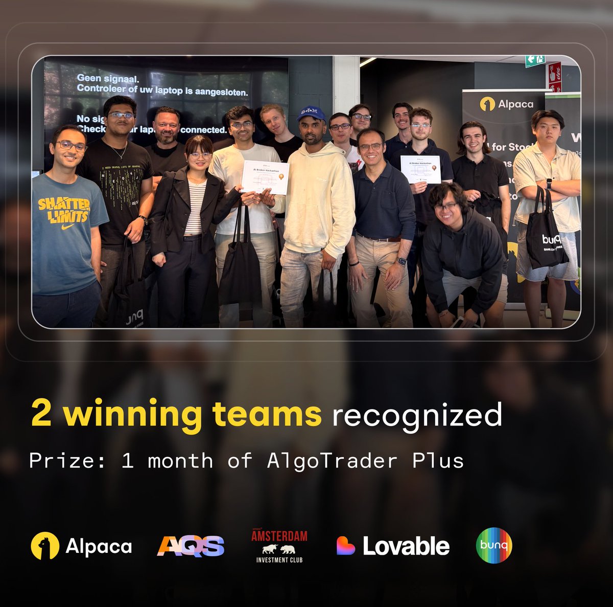 AlpacaHQ's tweet photo. There’s nothing like connecting with the Alpaca community in person! 🦙

In the last month, we’ve brought together builders at New York Tech Week and Amsterdam Tech Week. 🇺🇸🇳🇱 https://t.co/K7cMmbUdTv