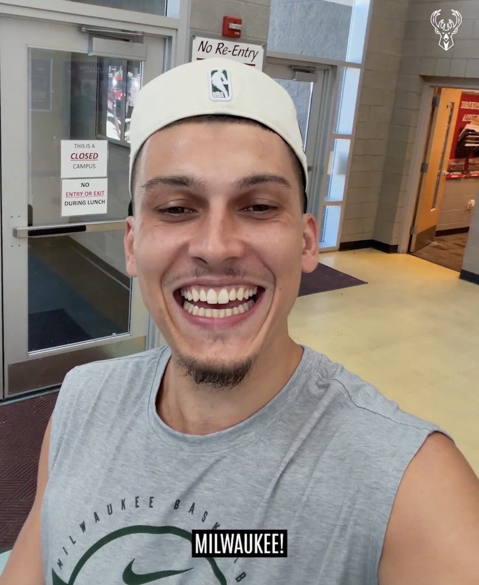 BucksShowYo's tweet photo. Tyler Herro reaction being traded to Milwaukee vs Giannis’s reaction to being traded to Miami https://t.co/D4wAvrTDBs