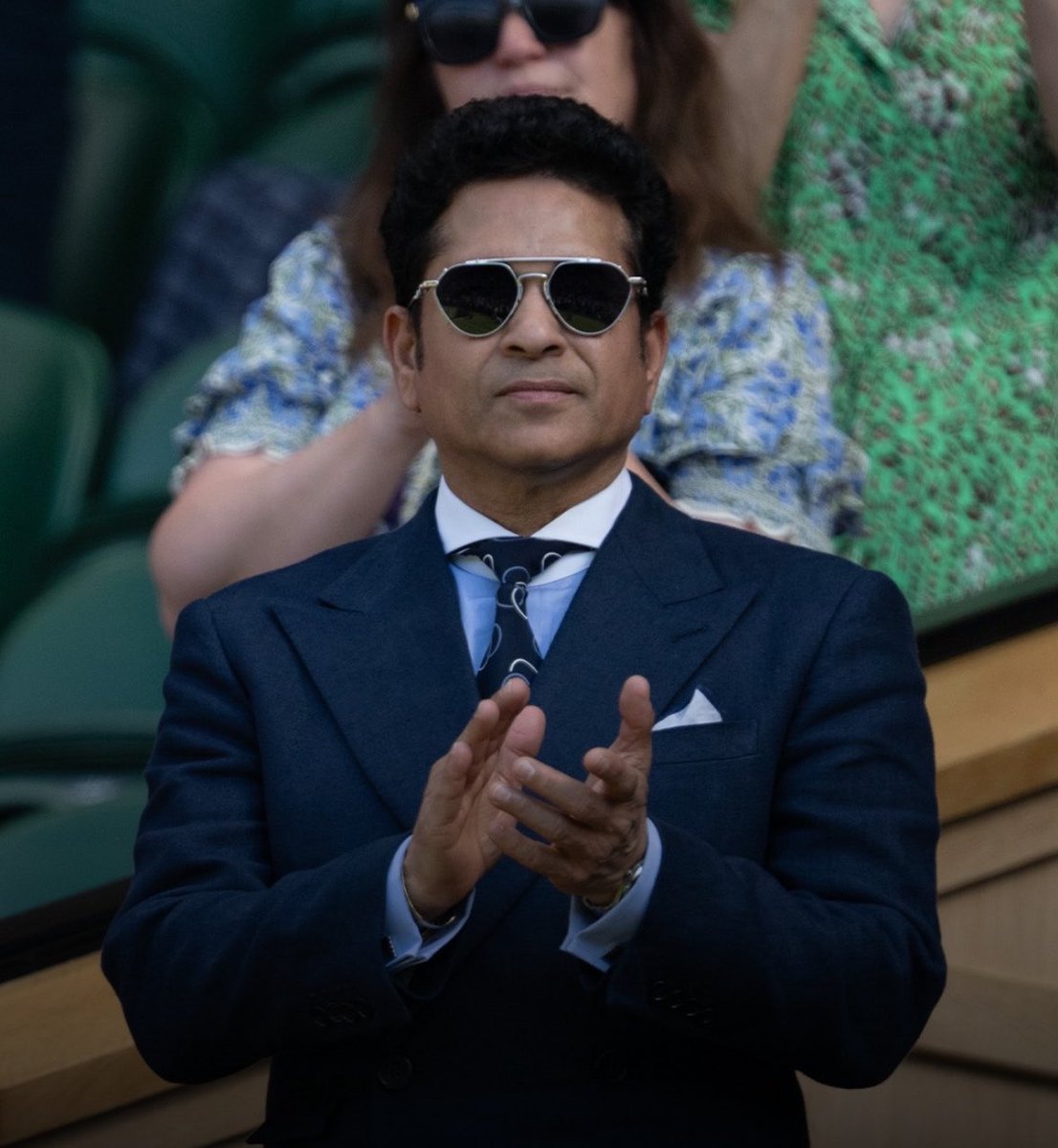 Loyalsachfan10's tweet photo. Sachin Tendulkar at Wimbledon 🔥 

Forget ageing gracefully.
Sachin Tendulkar is ageing backwards. 🤞 🐐 https://t.co/hV2L9EJESy