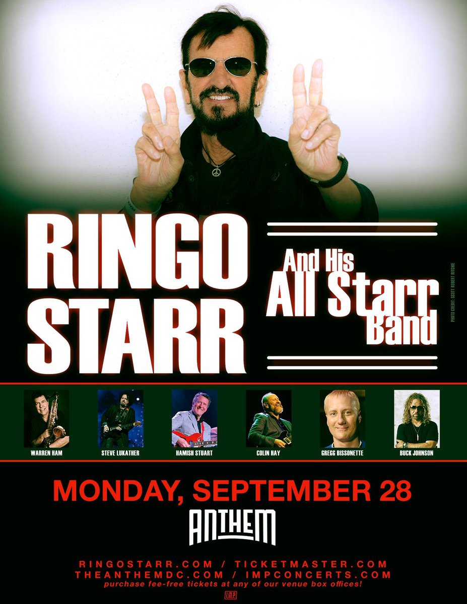 TheAnthemDC's tweet photo. ON SALE NOW: 9/28, @ringostarrmusic and his All Star Band
🎟��: https://t.co/TKo6DjWk2X https://t.co/sYzexcE3MT