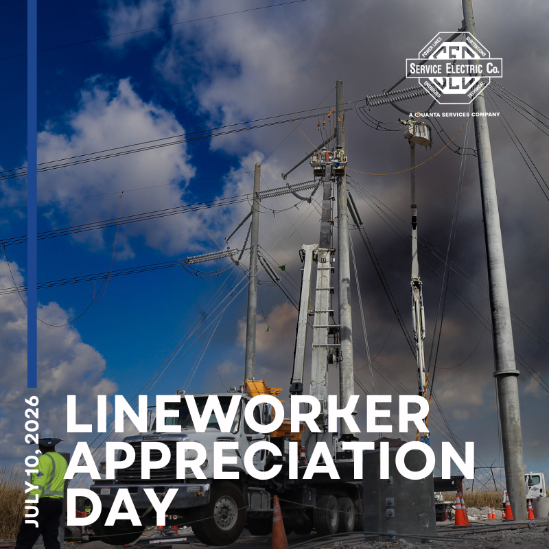 ServiceElecCo's tweet photo. Happy National Lineworker Appreciation Day! ⚡

To the lineworkers who answer the call in all conditions, thank you for the work you do to keep power reliable and communities supported.🩵 #ThankALineworker https://t.co/dVmlr81ftJ