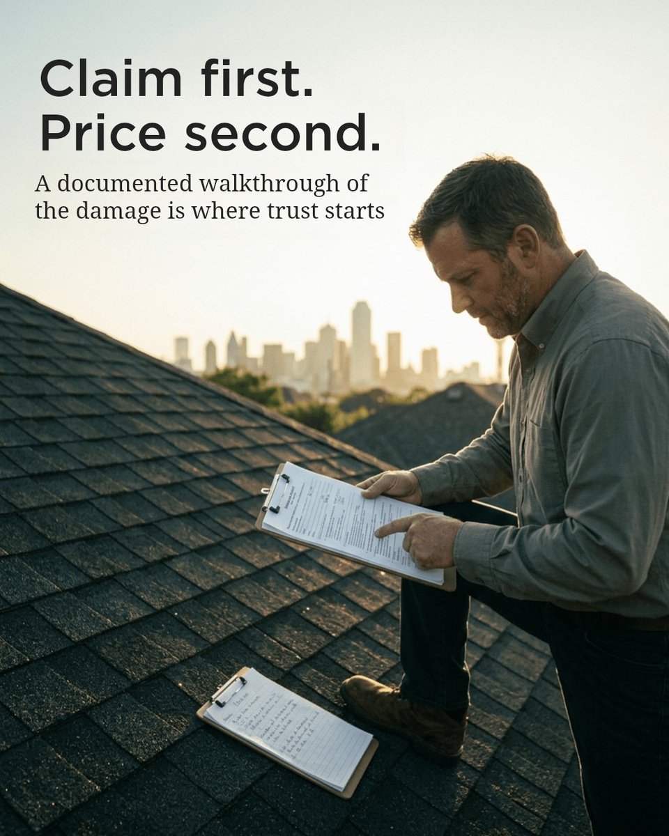 whitecollarroof's tweet photo. Most roofers lead with price. Real pros start with the claim, damage docs, and next steps. Choose a roofing partner who explains first.

Book your summer-ready exterior check. https://t.co/q6SDWHgMCB https://t.co/FKNDXpRy0N