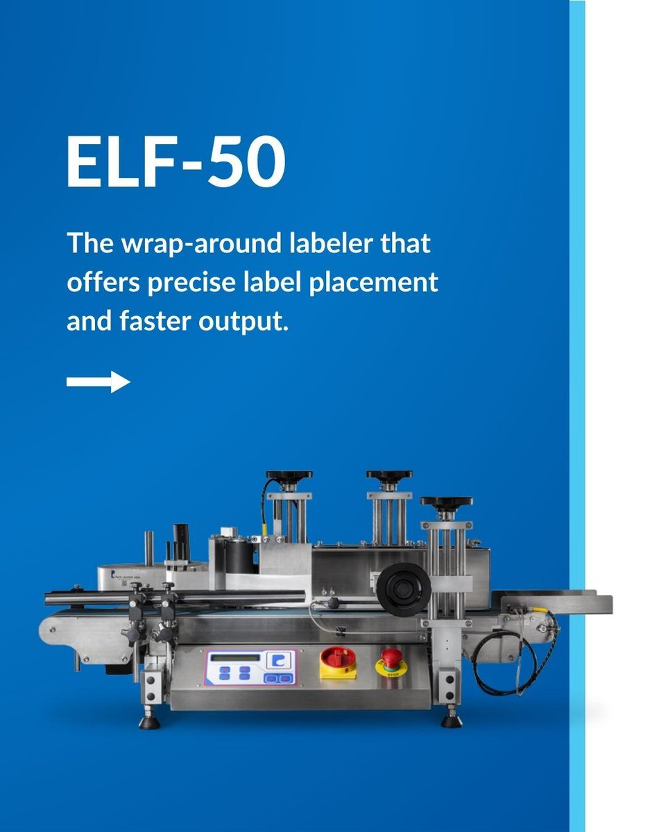PACKLEADERUSA's tweet photo. Meet the ELF Series: compact tabletop labeling equipment built for growing production teams that need more consistency, speed, and flexibility.

• Small-batch production
• Tabletop or inline operation
• Wrap-around or top-label applications
• Easier setup and changeovers https://t.co/LVOZgR3bil