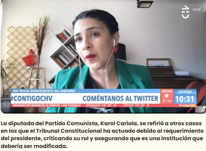 SebastianRochaZ's tweet photo. 🔹A Karol Cariola no le gustaba para nada el Tribunal Constitucional.

Criticaba su rol, decía que debía ser modificado y que se había transformado en la carta del gobierno de Piñera para anular cualquier posición democratica.

Pero hoy a Karol si le gusta el TC, es mas le encanta muchísimo, lo ama casi mas que a Borjita ❤️
