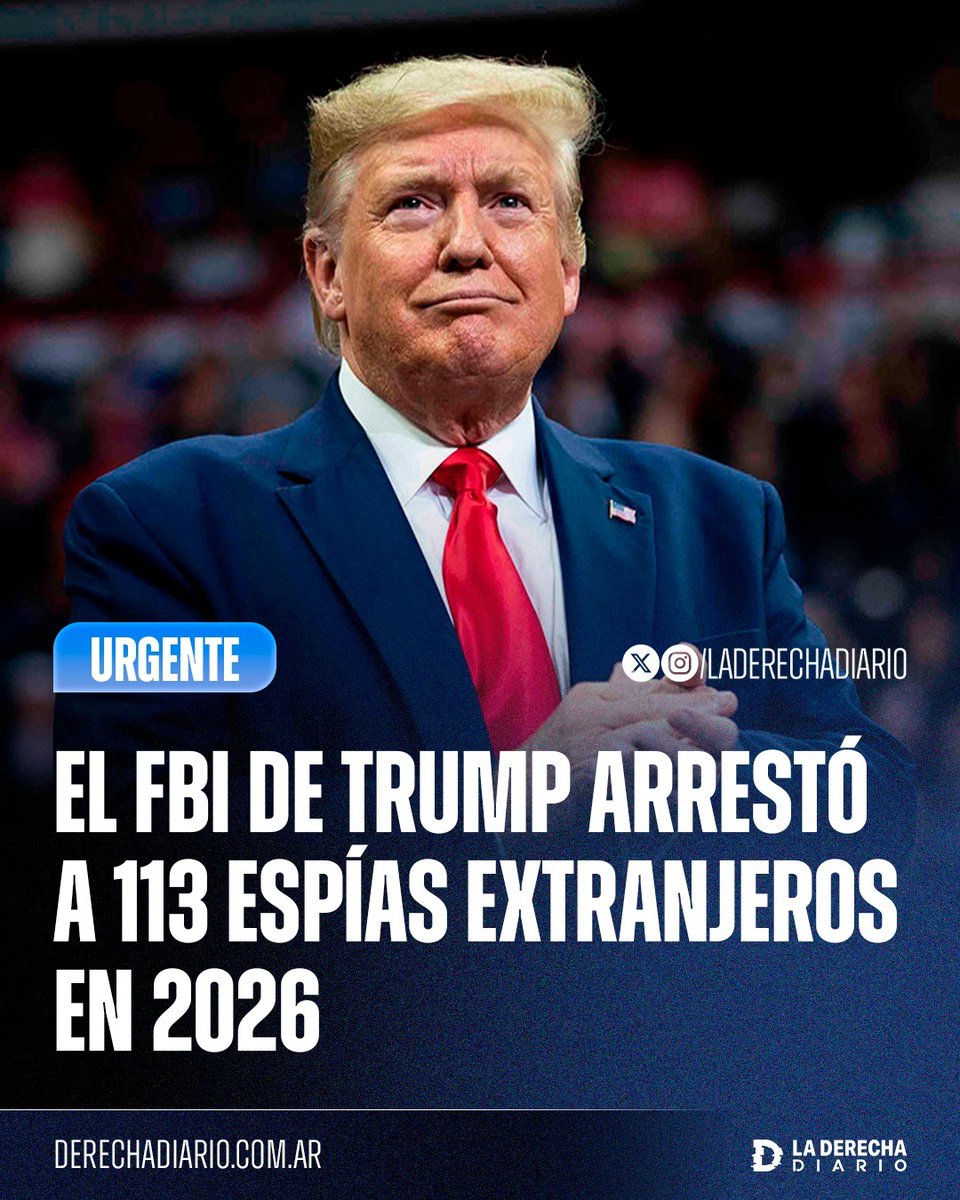 laderechadiario's tweet photo. 🚨🇺🇸🇨🇳 | EXCELENTE: El director del FBI, Kash Patel, anunció el arresto de 113 espías extranjeros activos en los Estados Unidos durante 2026, junto a la deportación de 62 agentes del Partido Comunista Chino que habían sido desplegados para infiltrarse en el Estado, filtrar información privilegiada y obtener secretos militares en beneficio del régimen.