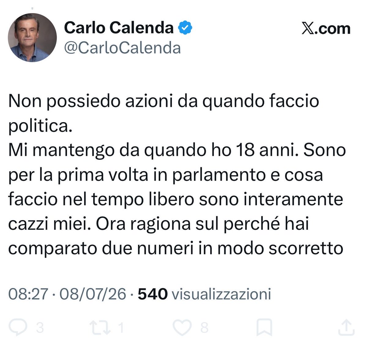 ChanceGardi's tweet photo. Carletto ha solo dimenticato di dire che suo padre Fabio Calenda era compagno di classe di Montezemolo presidente della Ferrari, che lo fece assumere alla Ferrari in casa con Lapo Elkann, e che suo nonno Carlo Calenda senior, era consigliere del presidente Pertini. 😏 https://t.co/gSY8rLt0zH