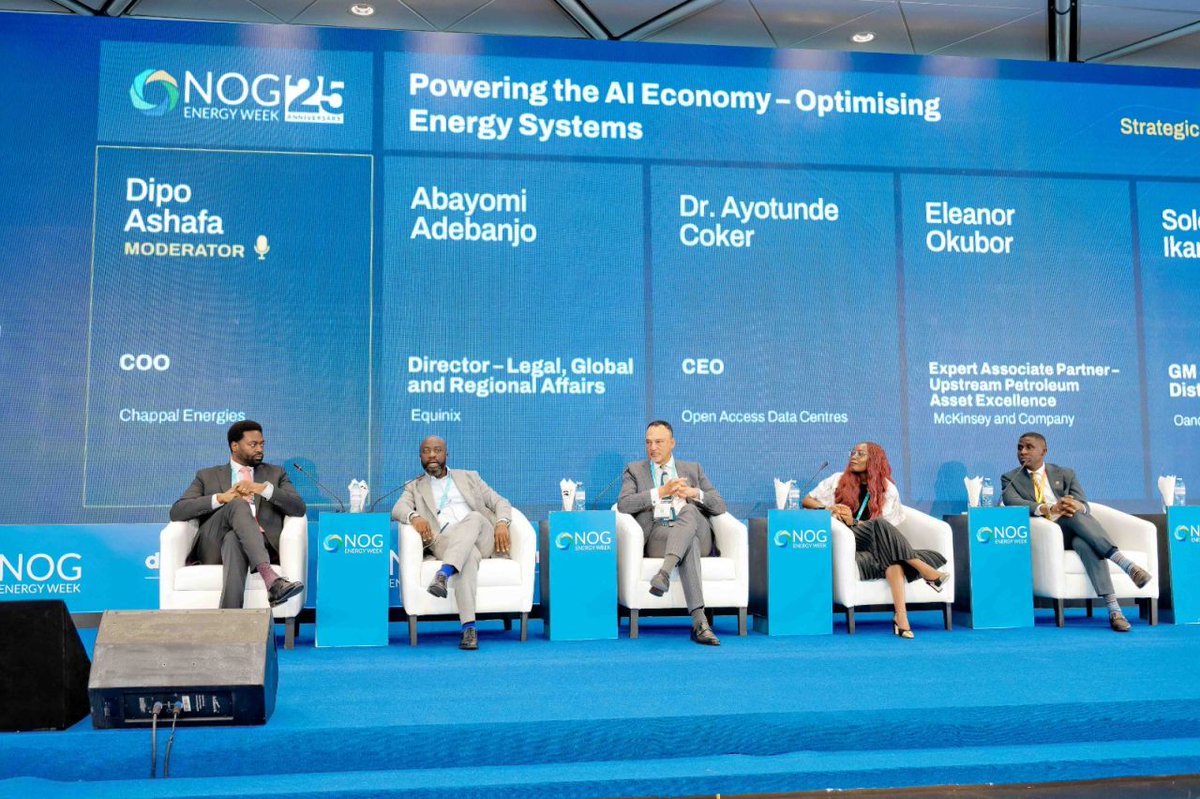 Mainoneservice's tweet photo. At NOG Energy Week 2026, Abayomi Adebanjo, representing the Managing Director, Wole Abu, participated in the panel session, “Powering the AI Economy – Optimising Energy Systems,” contributing to conversations on how the oil and gas industry can leverage AI to drive operational excellence and sustainable growth.

He shared insights on overcoming data fragmentation across rigs, refineries, headquarters, and multi-cloud environments to enable real-time, AI-driven decision-making. The discussion reinforced the critical role of data integration and digital transformation in unlocking the full potential of AI across the energy value chain.

#NOGEnergyWeek2026