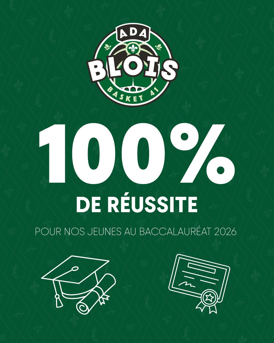 ADABloisBasket's tweet photo. 𝟭𝟬𝟬% 𝗗𝗘 𝗥𝗘𝗨𝗦𝗦𝗜𝗧𝗘 𝗔𝗨 𝗕𝗔𝗖 ✅
Félicitations à Sacha Defoundoux, Elyon Mosengo-Masa, Diego Minucci, Billel Machemachi, Quentin Le Carrer et Darell Saha-Dunon qui ont obtenu leur diplôme ! 👏
#CentreDeFormation #Bac2026 https://t.co/xv5oPqsaRc