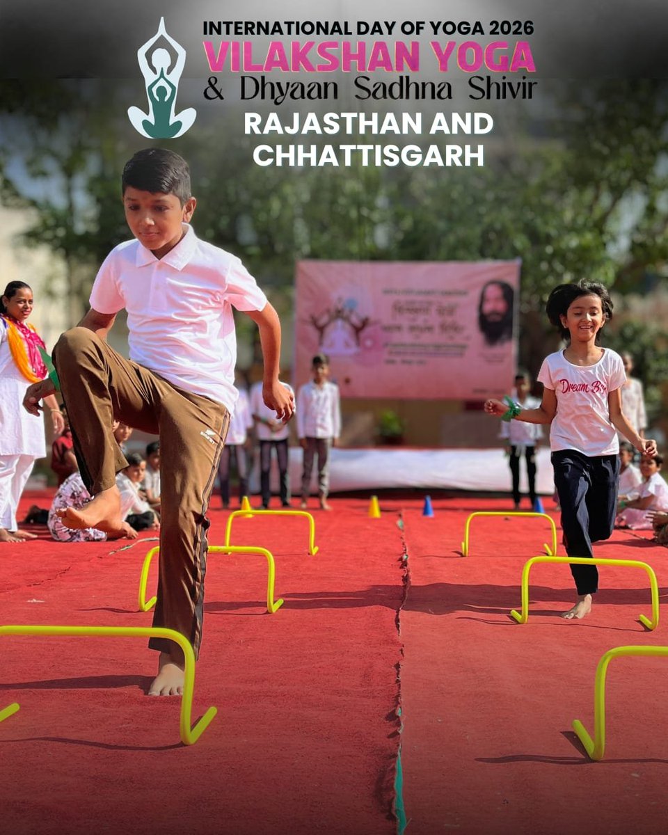 djjsaarogya's tweet photo. DJJS Aarogya organised 13 Vilakshan Yoga Shivirs in various cities of Rajasthan and Chhattisgarh to celebrate International Yoga Day 2026 with the participation of 1069 people. 

#DJJS #Aarogya #AshutoshMaharajji #Yogashivir #yoga #internationaldayofyoga https://t.co/xCsrKYG0gX