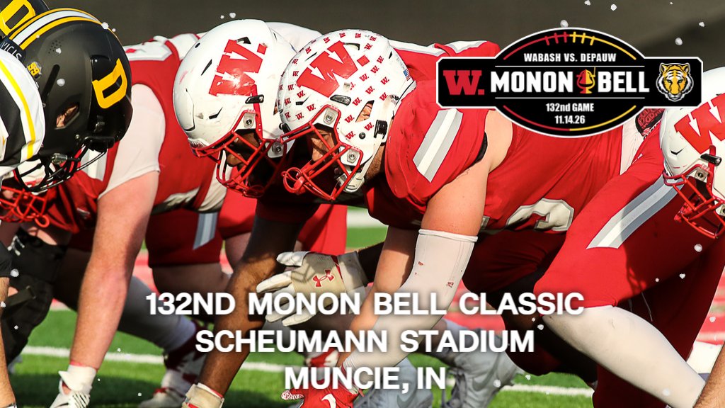 wabashathletics's tweet photo. 🔔 The 132nd Monon Bell Classic Is Moving To Muncie!

Wabash and DePauw will meet Nov. 14, 2026, at Scheumann Stadium on the Ball State University campus — the rivalry’s first neutral-site game since 1922.

#WAF #MononBell #d3fb 

https://t.co/Yu3M94FKZX https://t.co/HibZ67gj80