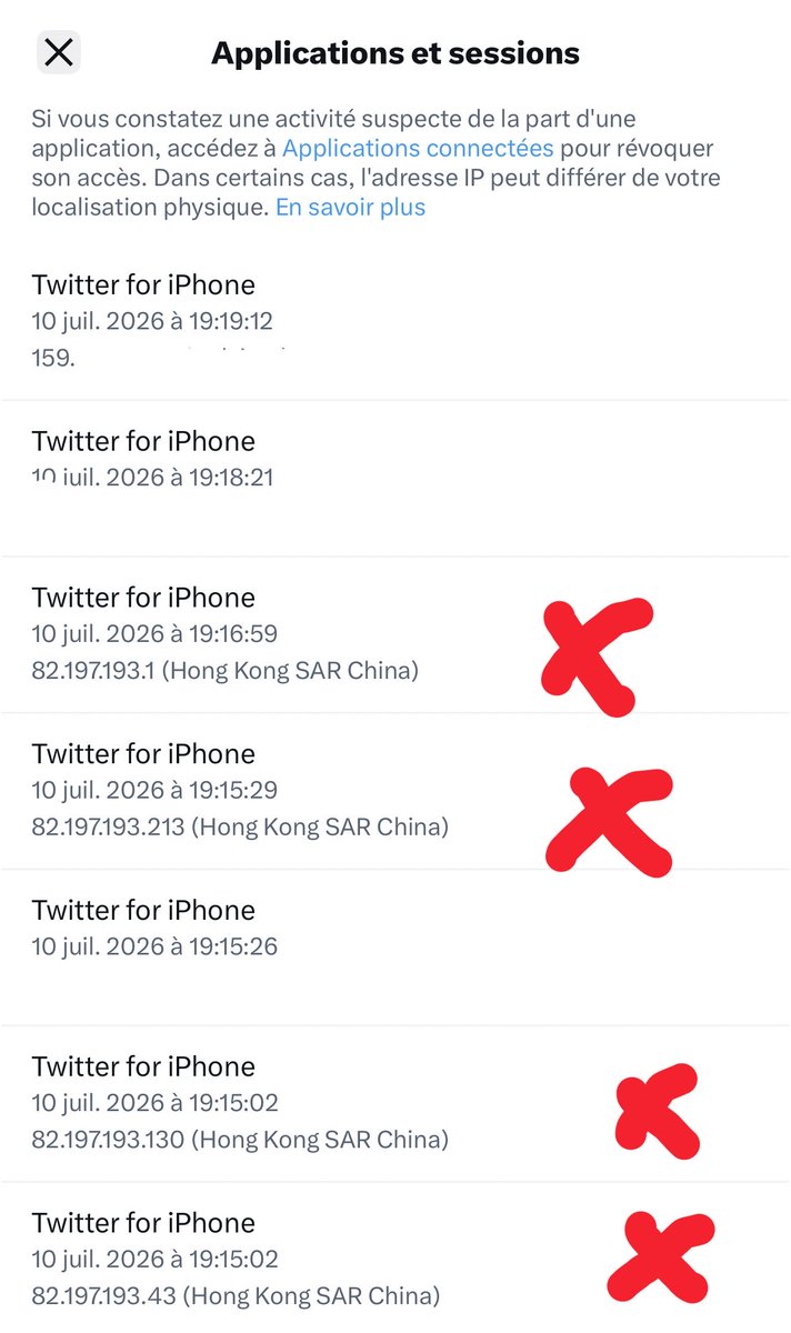 Army313HM's tweet photo. @Safety @X @premium @Support 
Ils ont essayé de pirater mon compte ce matin, leur adresse IP vient du Nigeria et de la Chine, et Etats unis faites attention ⚠️ 
NE CLIQUEZ SUR AUCUN LIEN 
SI vous recevez un Message privé vous demandant de cliquer sur un lien (voir capture d’écran) 
CE N’EST PAS MOI ET NE CLIQUEZ SUR AUCUN LIEN

They tried to hack my account this morning. Their IP address is from Nigeria, China, and the United States. Be careful! ⚠️
DO NOT CLICK ON ANY LINKS
If you receive a private message asking you to click on a link (see screenshot), IT'S NOT ME AND DO NOT CLICK ON ANY LINKS