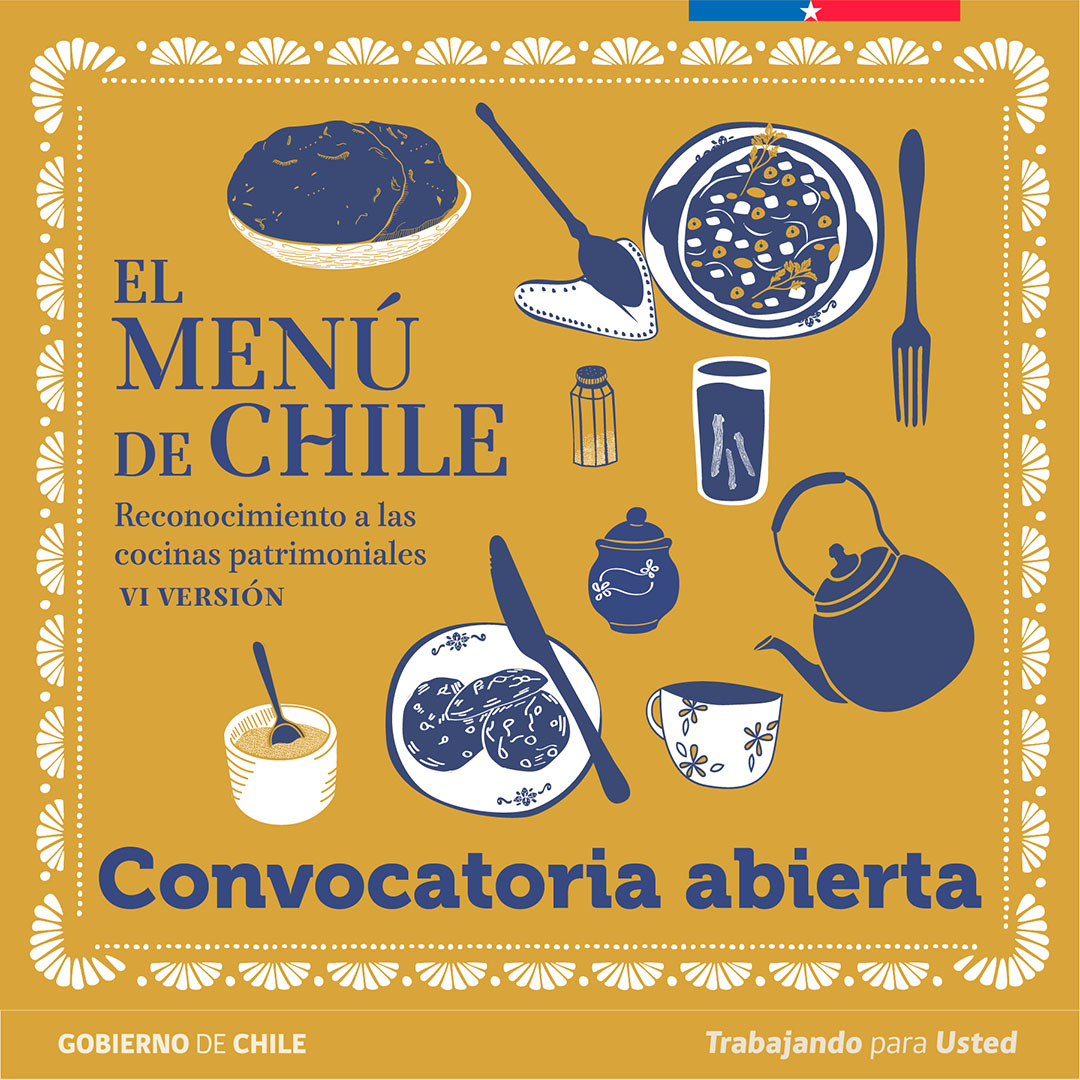 patrimoniocl's tweet photo. Es el momento de encender todos los fogones en nuestro país!
Abrimos la convocatoria de la sexta edición de #ElMenúDeChile. 
🔽Descarga las bases: https://t.co/1tUXk4aiu6 https://t.co/oPPT6Wr8E9