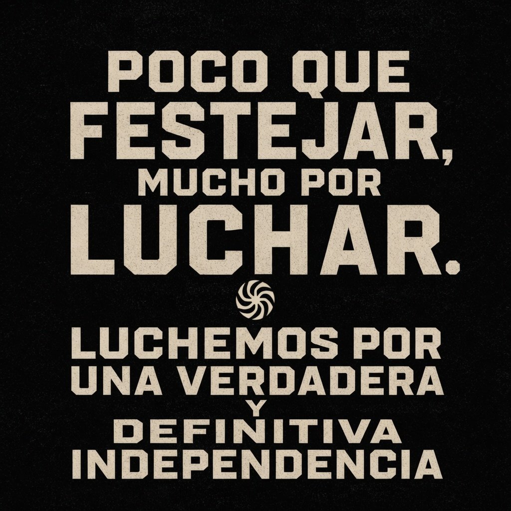 Identidario2's tweet photo. Poco que festejar, mucho por luchar.  

Seguimos atados: a deudas eternas, a fronteras abiertas que diluyen nuestra sangre criolla y al de afuera antes que al de adentro.  

Luchemos sin descanso por una verdadera y definitiva Independencia económica, cultural y demográfica. https://t.co/QyXcaDLtln