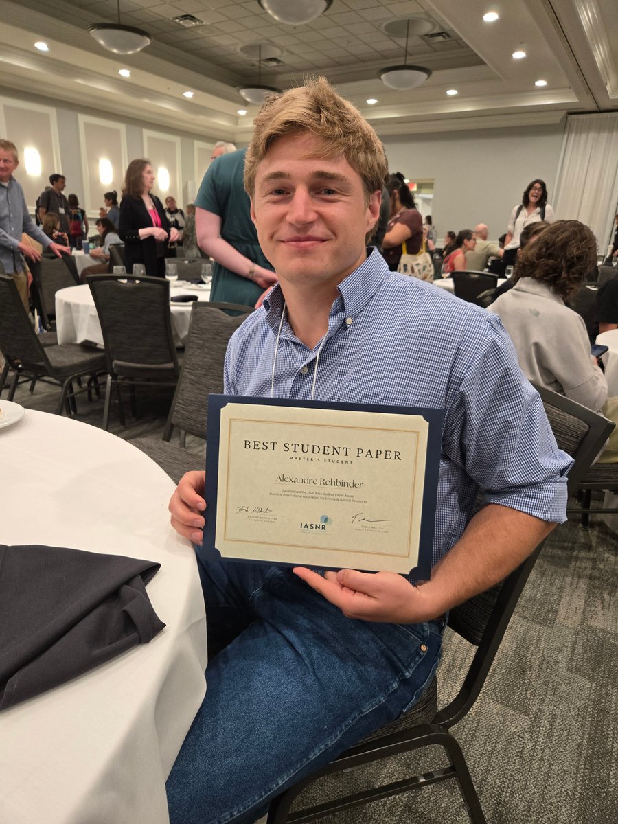 FTGUpProject's tweet photo. Congrats to OSU masters' student Alex Rehbinder, who received the 2026 Best Student Paper Award from @info_iasnr  for his paper on feasibility and adoption of management-intensive rotational grazing among beef producers using data from FTGUp's 2025 Ohio and Missouri Farm Polls. https://t.co/GEqeXjgAXt