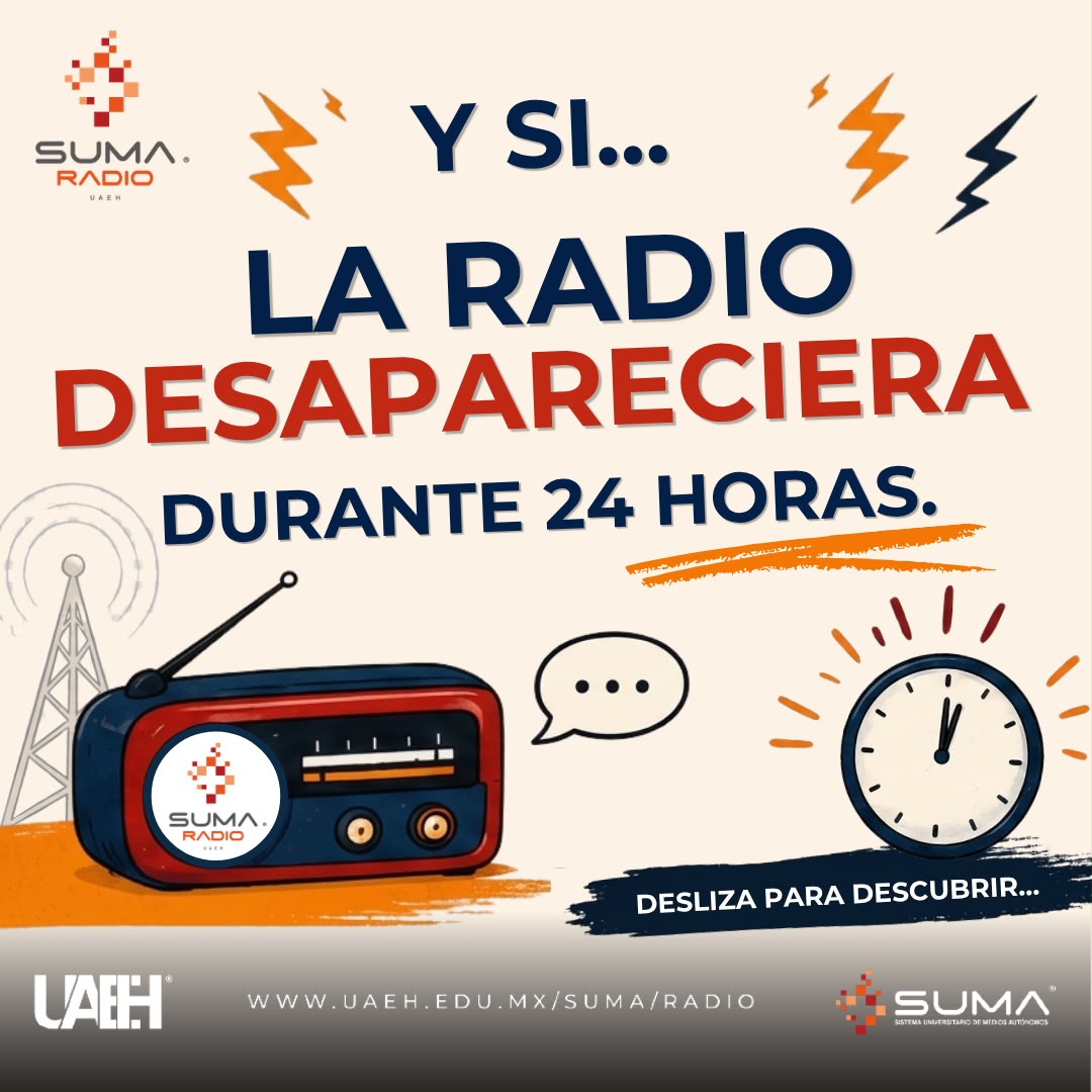 RadioUAEH's tweet photo. ¿Te imaginas un día sin radio? 📻
Sin noticias al instante, sin descubrir nuevos artistas y sin esas voces que nos acompañan cada mañana... definitivamente no sería lo mismo. 😔
#SUMARadioPachuca  #UnDíaSinLaRadio https://t.co/hPV4JByJ0w
