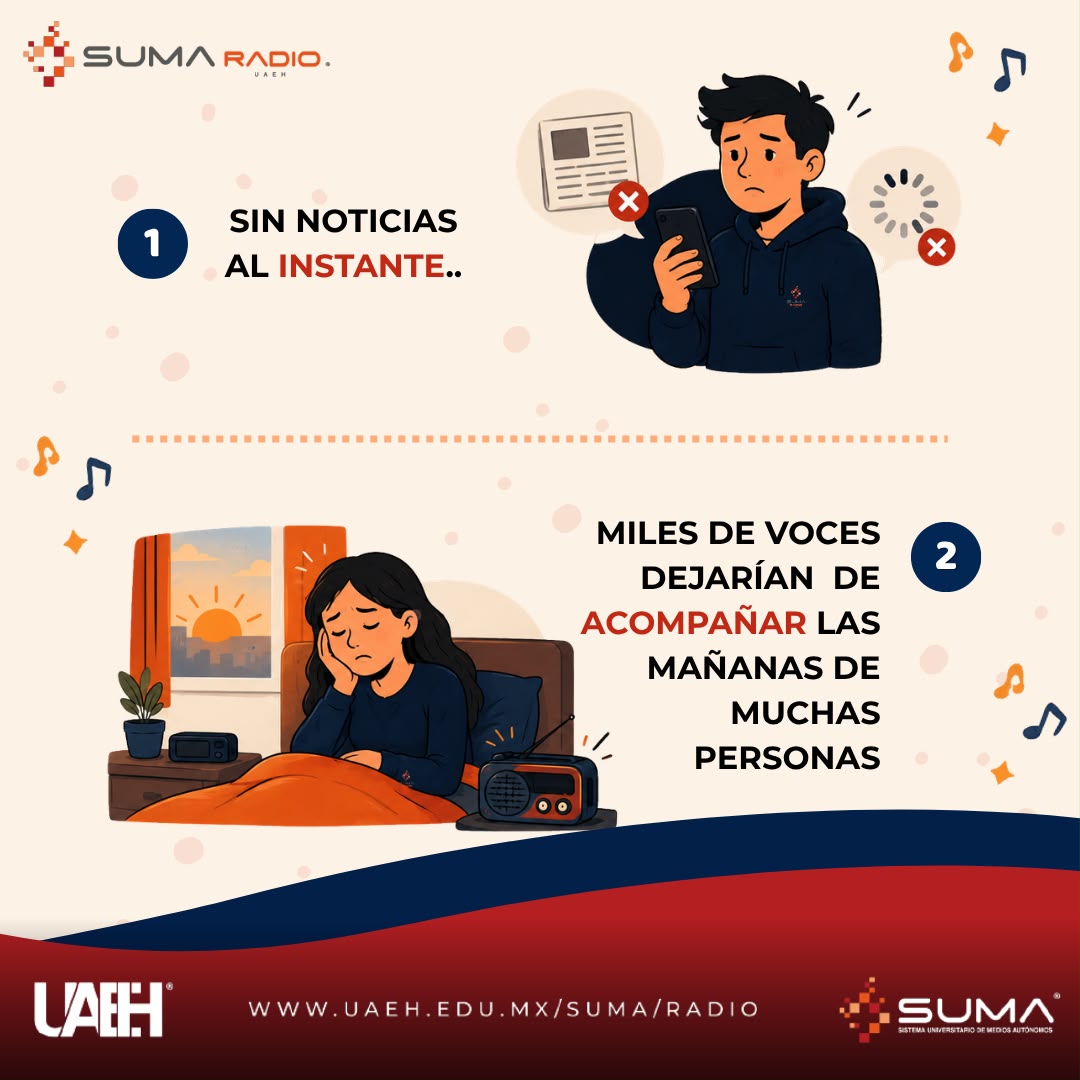 RadioUAEH's tweet photo. ¿Te imaginas un día sin radio? 📻
Sin noticias al instante, sin descubrir nuevos artistas y sin esas voces que nos acompañan cada mañana... definitivamente no sería lo mismo. 😔
#SUMARadioPachuca  #UnDíaSinLaRadio https://t.co/hPV4JByJ0w