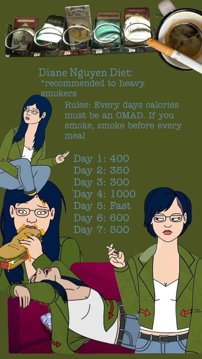 ToddChavezSHTWT's tweet photo. Bojack Horseman Diets I Made
All of these have reasons behind the cals and rule if u wish 2 know PLEASE ask I'd love to explain! Sorry they're not all here :c
Tags from other post Abt this (sorry if u didn't want a tag) 
@misab1tchh
@Hawk_Si544
@ONYXkcals
@jfkganja
@decaying_des https://t.co/1IGh3IIGZV