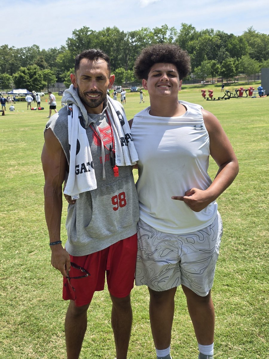 Jaiden59Castro's tweet photo. Had an amazing day at @NGUFootball1  Big Man Camp! Learned a lot from @CoachL59 and put in work during 1v1s! Ready for my 3 camps next week! @BennettSwygert @Clover_Football @Level99Training @coachmercer_56 @CoachRayFreeman @Tcamp6011 https://t.co/b6CjptiM6H