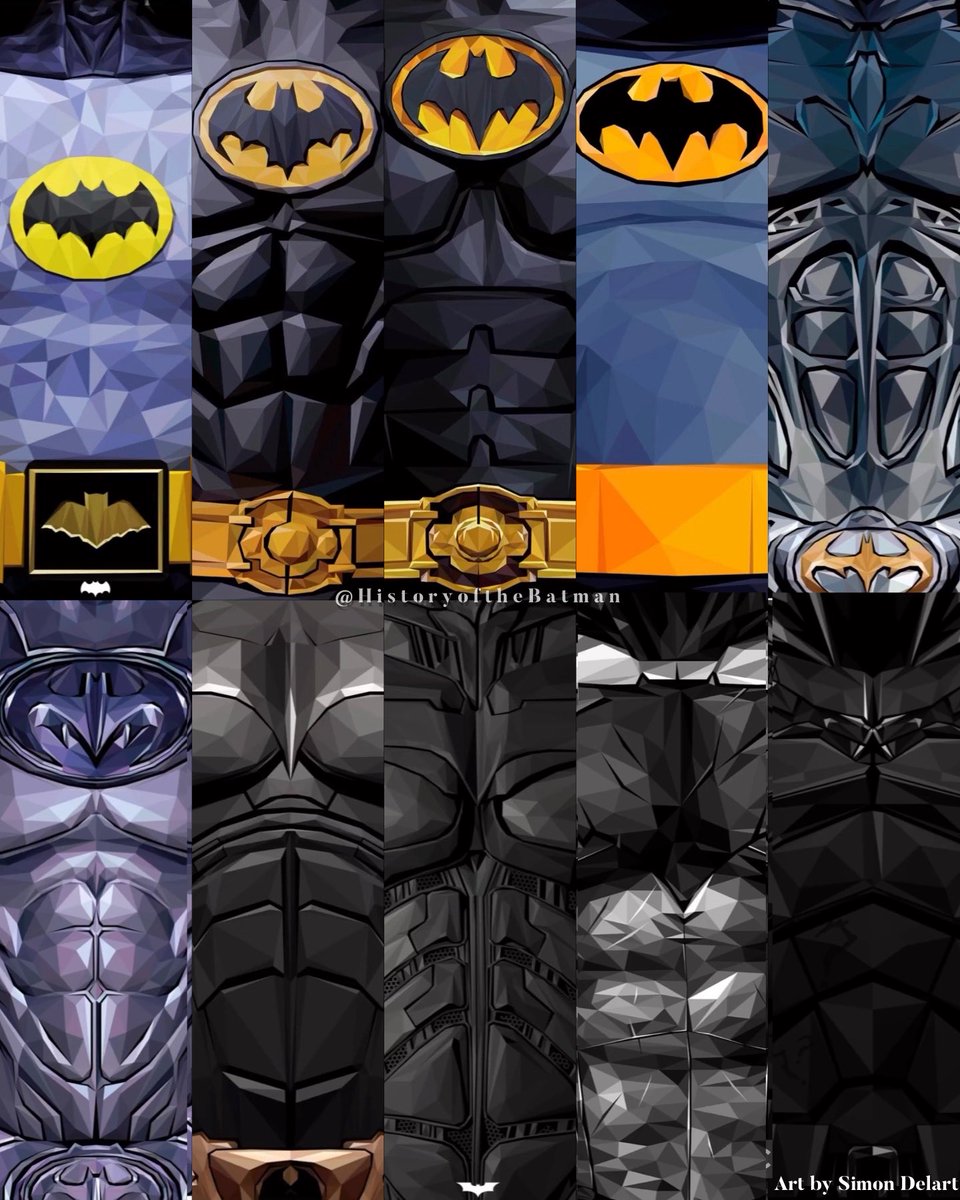 HistoftheBatman's tweet photo. A visual evolution of Batman’s chest emblem in Batman cinematic films (1966-2022) by @S2lart.🦇🎥 #Batman #DC https://t.co/7q0xKl1UkQ