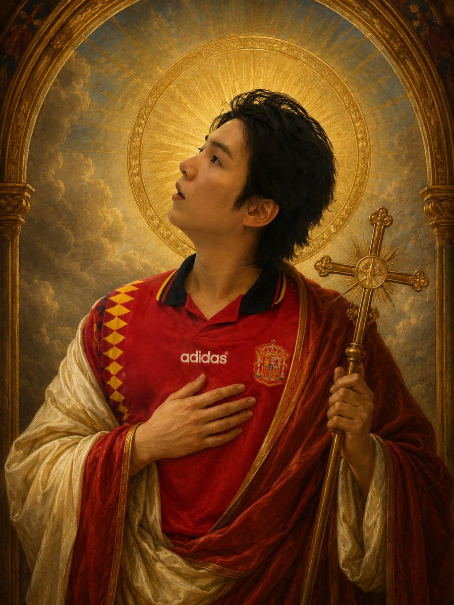 CallMeAngie3's tweet photo. No pensaba sacarlo otra vez... Pero la comunidad ha hablado. San Yoongi, vuelve a salir de procesión y danos suerte en este #España - #Belgica 🇪🇸🙏 #mundialdefútbol2026 https://t.co/Fx4WqVgIZ0