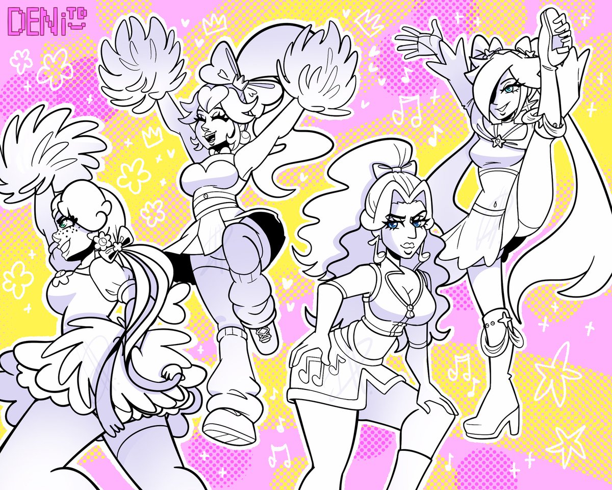 deniiTD's tweet photo. 1, 2, 3, 4 - Princess cheer squad at your door! 💫💕
#nintendo #mario https://t.co/9LxhSYyjTx