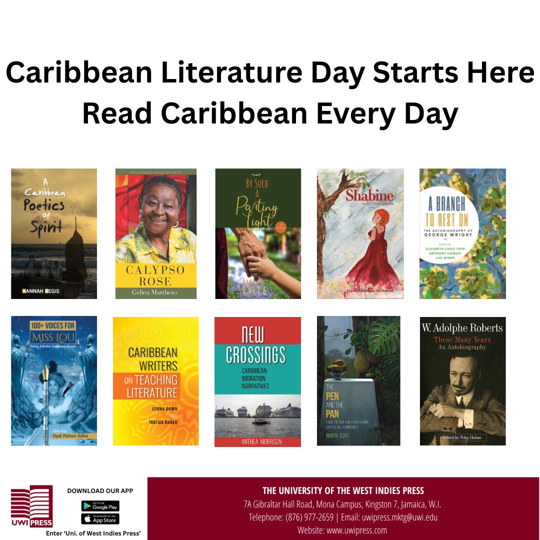 UWIPRESS's tweet photo. Caribbean Literature Day Starts Here │ Read Caribbean Every Day

Celebrate Caribbean Literature Day with The UWI Press!

🔗Explore more: https://t.co/wn3NxI2d83

#UWIPress #caribbeanliteratureday #CaribbeanLiteratur https://t.co/hNyQbIROx2
