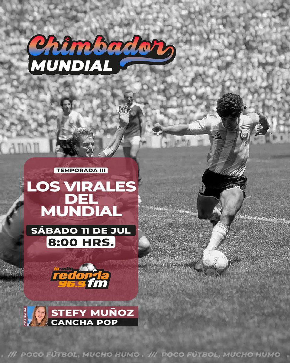 chimbadorec's tweet photo. ¡#Chimbador mundial⚽🔥!

Mientras unos cuentan puntos📊, otros cuentan reproducciones📱👀. Cada #Mundial🌎 deja goles⚽… pero también memes😅, festejos virales🔥 y personajes que aparecen de la nada, en nuestra columna Cancha Pop🎙️.

📻 Sábado a las 08h00 por @laradioredonda📻. https://t.co/0EU6RWC7QC