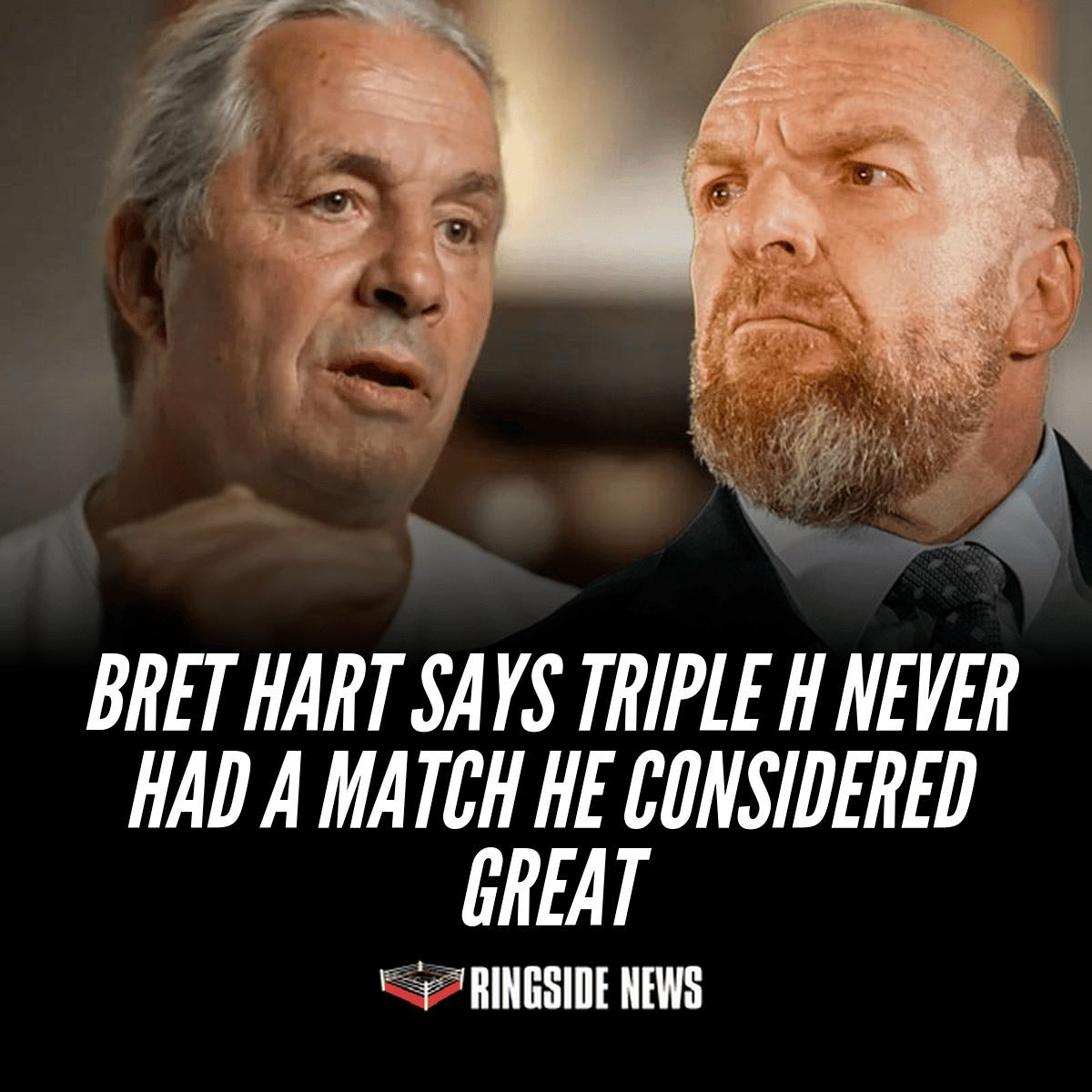 ringsidenews_'s tweet photo. Do you agree with Bret Hart, or can you name a Triple H match that proves him completely wrong? https://t.co/KzYYzjF5YA https://t.co/e67EPslKOJ
