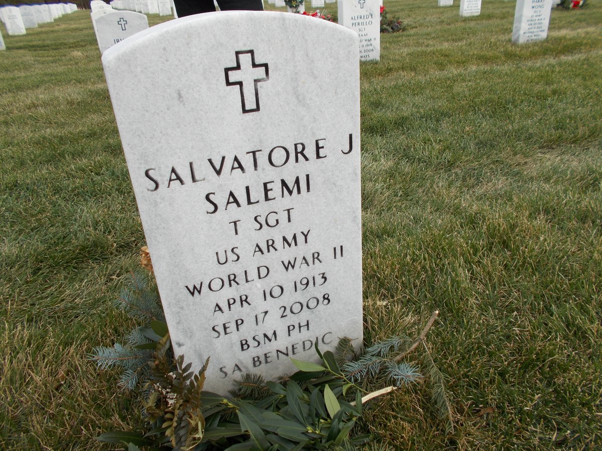WWIIMemorial's tweet photo. VETERAN SPOTLIGHT!

We remember Technical Sergeant Salvatore J. Salemi of Woodside, Queens, N.Y.!

Born in Manhattan to Sicilian immigrant parents, Salemi began working in his family's fruit and produce business as a young teenager before opening stores of his own by the mid-1930s.

After being inducted into the U.S. Army in November 1942, he graduated from Camp Ritchie's Military Intelligence School and served as an interpreter and interrogator of prisoners of war. His service took him from North Africa and Sicily to Anzio, the liberation of Rome, Southern France, and back to Italy.

In January 1945, he joined the legendary 10th Mountain Division, where he conducted reconnaissance, observed enemy positions, and interrogated thousands of refugees and prisoners throughout the rugged mountains of northern Italy. During the Po Valley campaign, his courage and dedication earned him both the Bronze Star and the Purple Heart.

Following Germany's surrender, Salemi continued serving with the U.S. Army of Occupation in Austria until his honorable discharge in November 1945.

Salemi died on  September 27, 2008.

We thank Mr. Salemi for his service!

#WeRememberThem