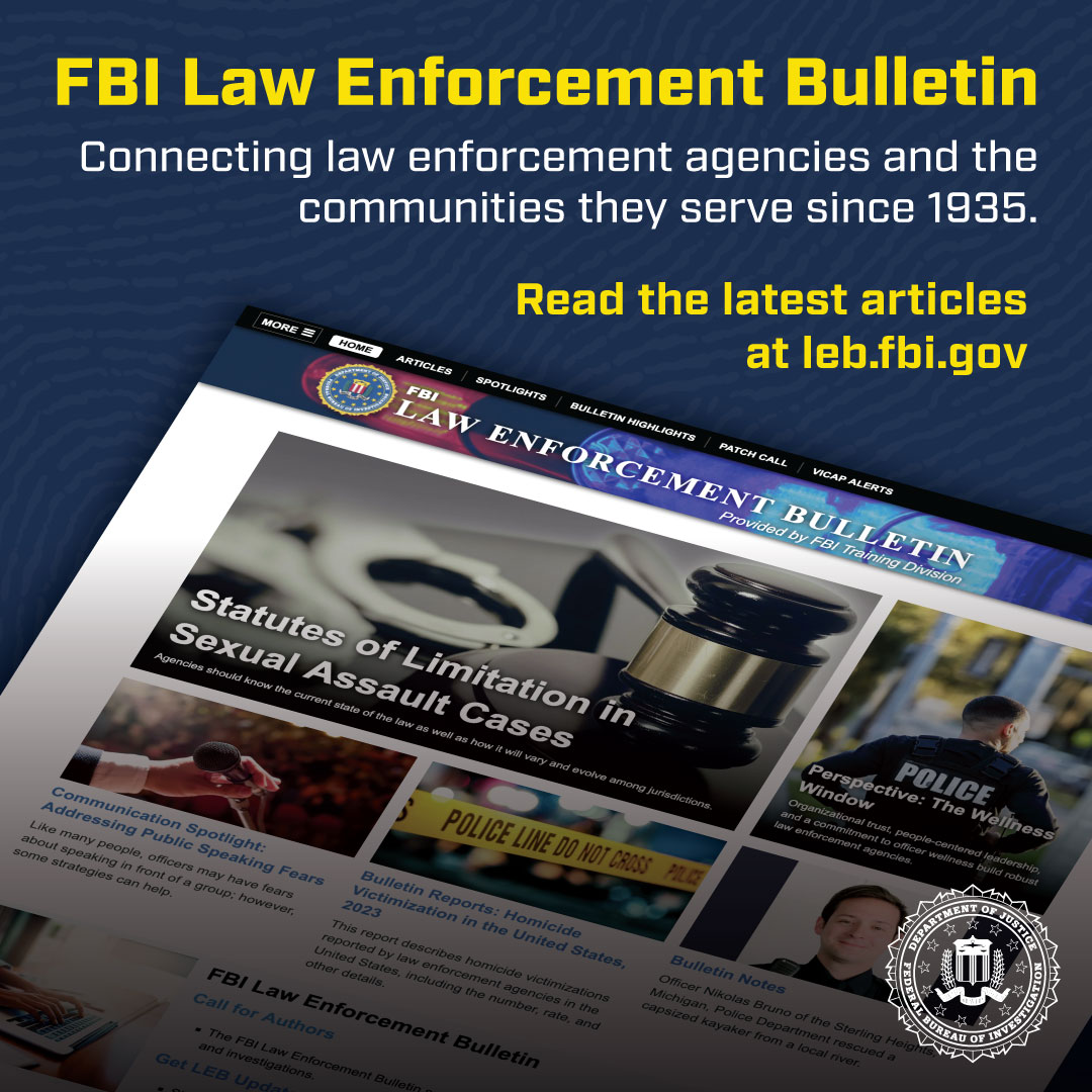 FBIJacksonville's tweet photo. The July content is now available at https://t.co/YfuYii3wV5. Topics include peer support training for correctional officers, psychological safety in the work environment, and prevention of credit card skimming. https://t.co/4tecJQ3NHH