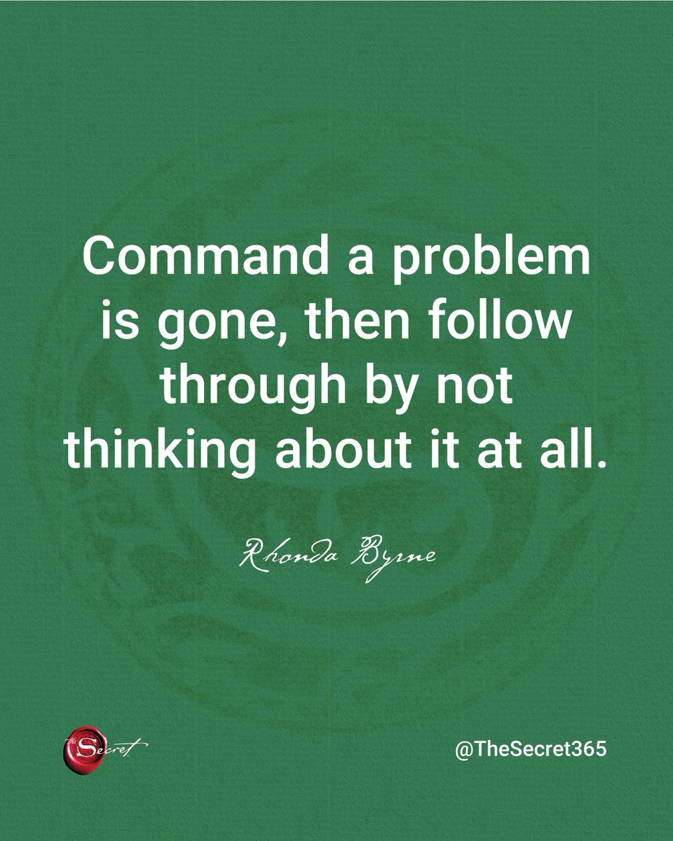 thesecret's tweet photo. Declare the problem solved and believe it to let it go. Drop a 👍 if you agree.

"Command a problem is gone, then follow through by not thinking about it at all." https://t.co/wcmftP8VnQ
