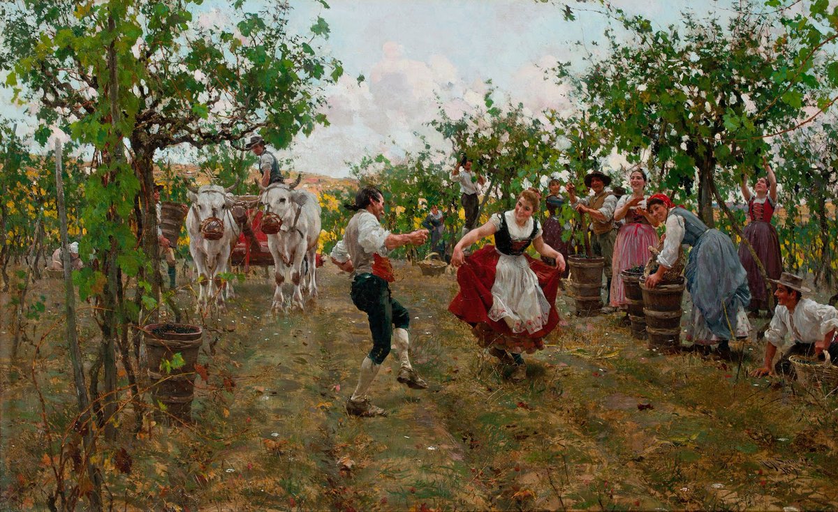 Mus_Gokce's tweet photo. The Harvest Dance - La festa della vendemmia, 1893
Raffaello Sorbi (1844-1931) Italian painter https://t.co/f6ogILqIWP
