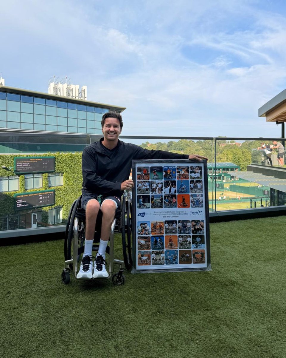 tennisscotland's tweet photo. We had the pleasure of presenting Gordon Reid 🏴󠁧󠁢󠁳󠁣󠁴󠁿 with a small gift for his achievement of winning 3️⃣0️⃣ grand slams‼️

We are so proud of all he has achieved &amp; look forward to cheering him on as he continues his outstanding career  👏 https://t.co/NzvFZ6B0t8